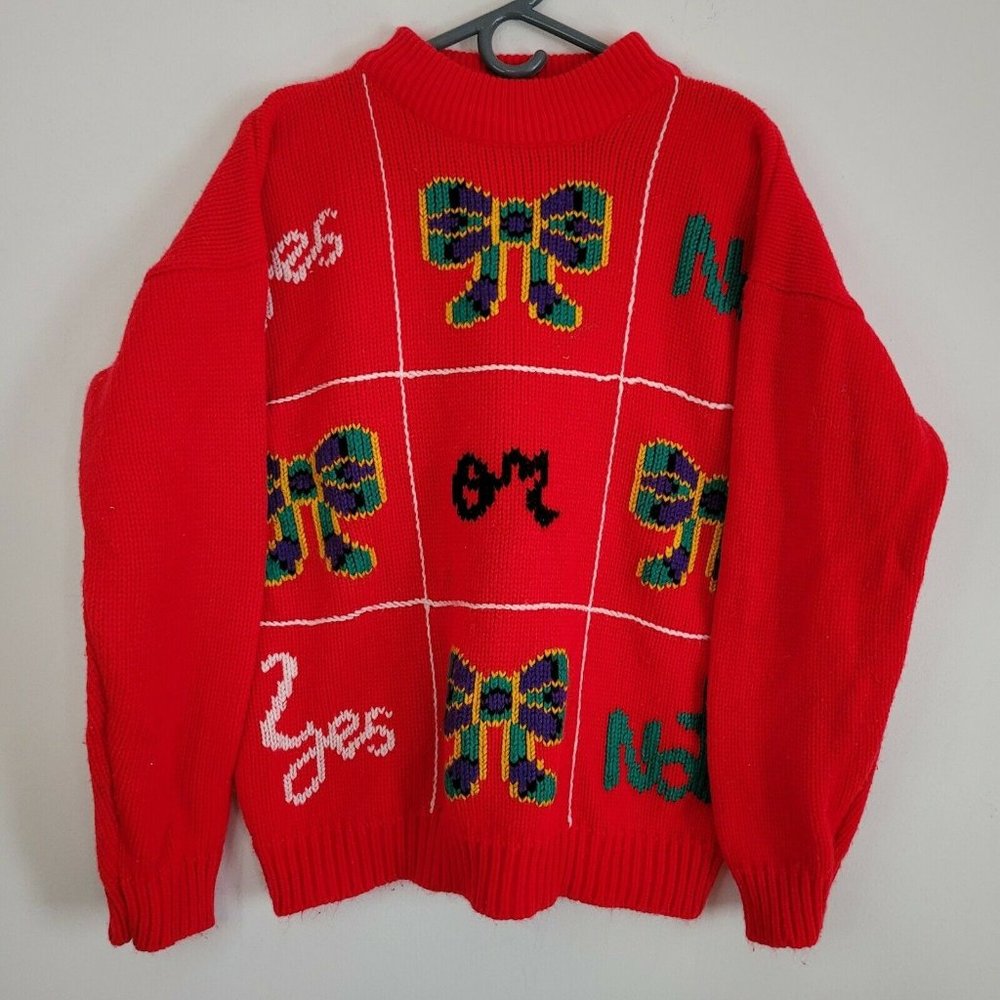 Vtg Ugly Christmas Sweater Vintage Wye Oaks Women's Sweater